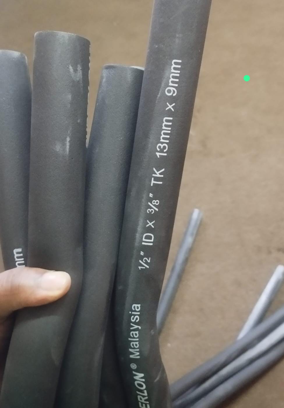 Armaflex pipe insulation installed on cold room refrigeration piping