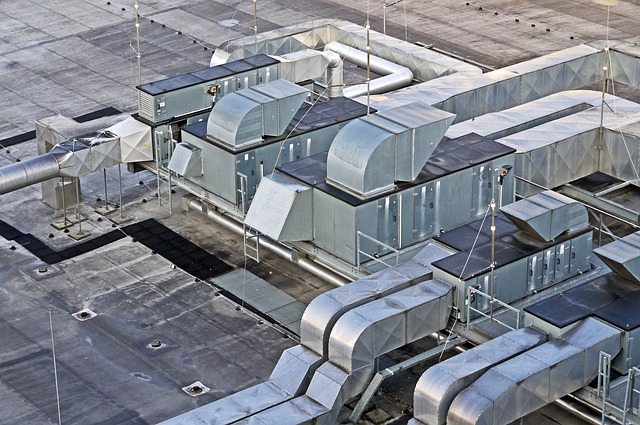 Different ventilation fans used in industrial buildings