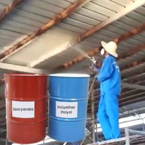 PU foam insulation applied on industrial pipes and ducts